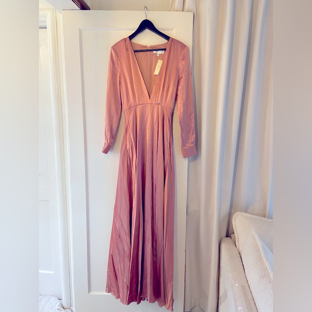 Ronny Kobo Long Satin Dress - Size 2 (NWT)
